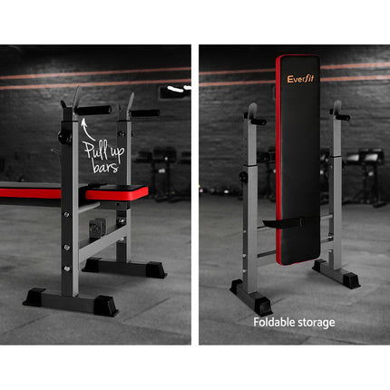 Everfit Weight Bench Squat Rack Bench Press Home Gym Equipment 200kg.