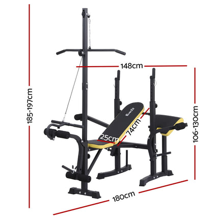 Everfit  Weight Bench 14in1 Press Multi-Station Fitness Home Gym Equipment.