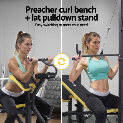 Everfit  Weight Bench 14in1 Press Multi-Station Fitness Home Gym Equipment.