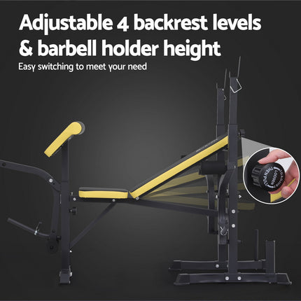 Everfit  Weight Bench 14in1 Press Multi-Station Fitness Home Gym Equipment.