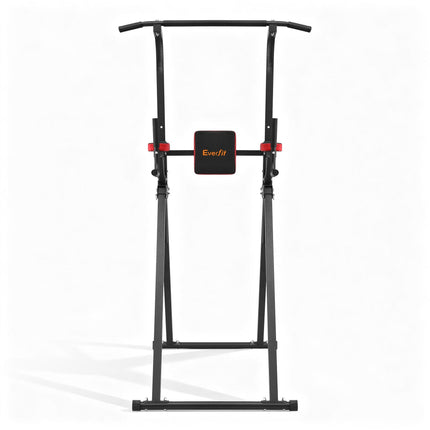 Everfit Chin Up Tower Pull Up Station Adjustable Dip Station Folding Home Gym Black.
