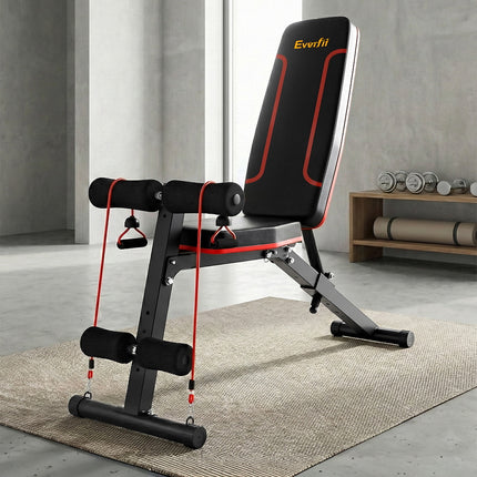 Everfit Weight Bench Adjustable FID Bench Press Home Gym 150kg Capacity.