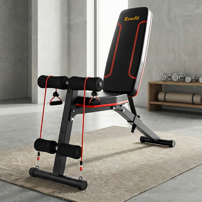Everfit Weight Bench Adjustable FID Bench Press Home Gym 150kg Capacity.
