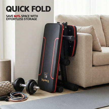 Everfit Weight Bench Adjustable FID Bench Press Home Gym 150kg Capacity.