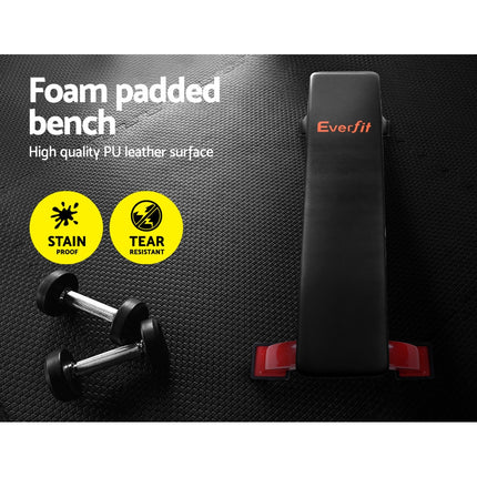 Everfit Weight Bench Adjustable FID Bench Press Home Gym 150kg Capacity.