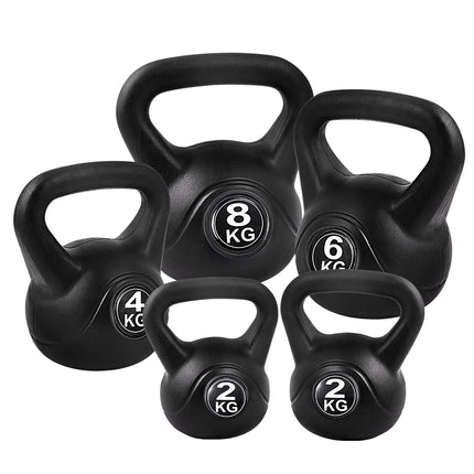 Everfit 22kg Kettlebell Set Weight Lifting Kettlebells Bench Dumbbells Gym Home.