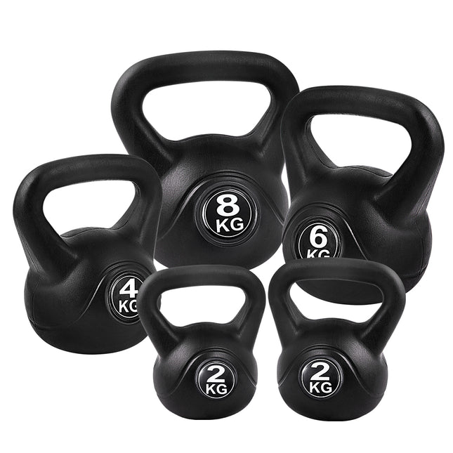 Everfit 22kg Kettlebell Set Weight Lifting Kettlebells Bench Dumbbells Gym Home.