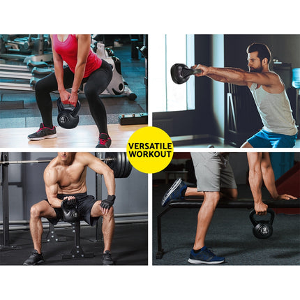 Everfit 22kg Kettlebell Set Weight Lifting Kettlebells Bench Dumbbells Gym Home.