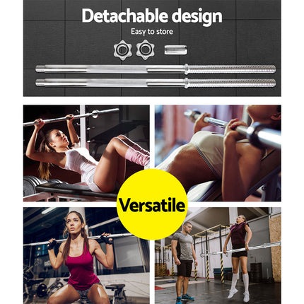 Everfit 168CM 5.5FT Barbell Bar Fitness Weight Plates Dumbbells Row.