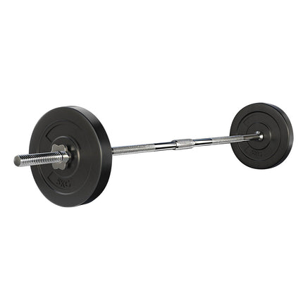 Everfit 18kg Barbell Set Weight Plates Bar Lifting Bench 168cm.