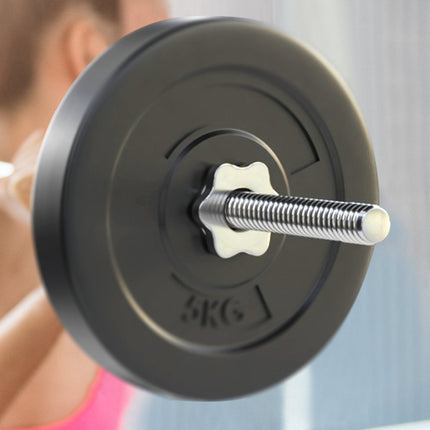 Everfit 18kg Barbell Set Weight Plates Bar Lifting Bench 168cm.