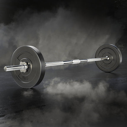 Everfit 18kg Barbell Set Weight Plates Bar Lifting Bench 168cm.
