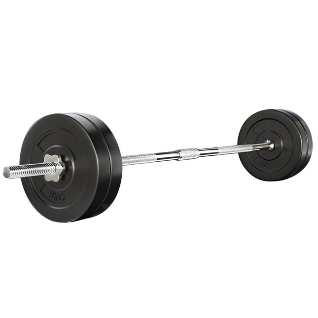 Everfit 28kg Barbell Set Weight Plates Bar Lifting Bench 168cm.