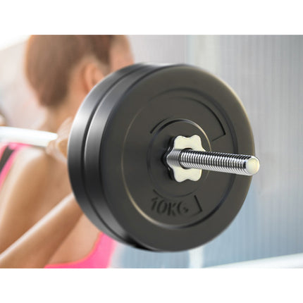 Everfit 48kg Barbell Set Weight Plates Bar Lifting Bench 168cm.