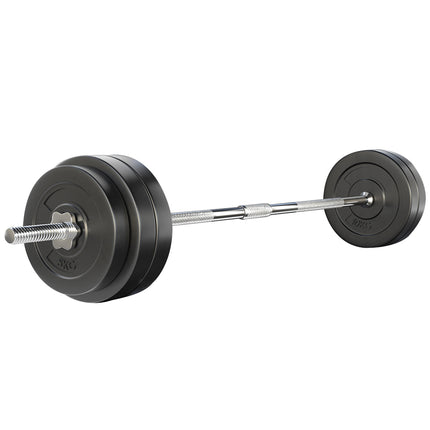Everfit 58kg Barbell Set Weight Plates Bar Lifting Bench 168cm.