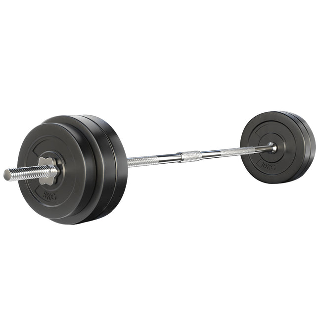 Everfit 58kg Barbell Set Weight Plates Bar Lifting Bench 168cm.