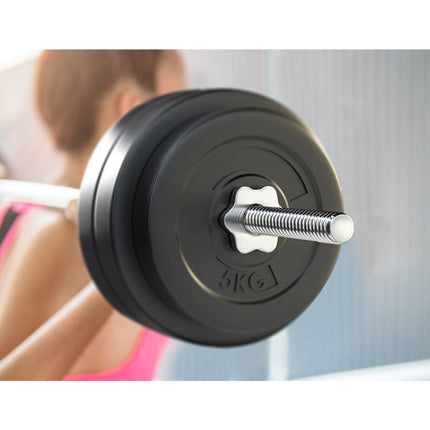 Everfit 58kg Barbell Set Weight Plates Bar Lifting Bench 168cm.