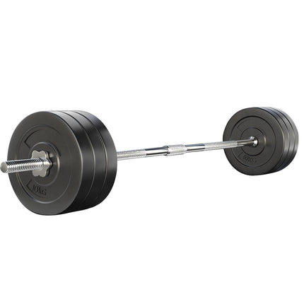 Everfit 68kg Barbell Set Weight Plates Bar Lifting Bench 168cm.