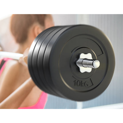 Everfit 88kg Barbell Set Weight Plates Bar Lifting Bench 168cm.