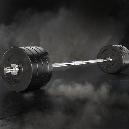 Everfit 88kg Barbell Set Weight Plates Bar Lifting Bench 168cm.