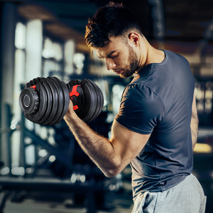 Everfit 24kg Dumbbells Adjustable Dumbbell Weight Plates Home Gym.