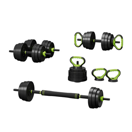 Everfit 25kg Adjustable Dumbbells Set Kettle Bell Weight Plates Barbells Gym.