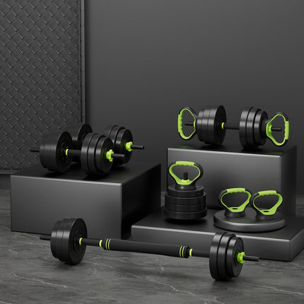 Everfit 25kg Adjustable Dumbbells Set Kettle Bell Weight Plates Barbells Gym.
