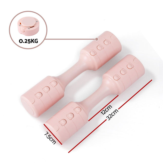 Everfit 2x2.5kg Adjustable Dumbbell Set Weights Set 4-in-1 Home Gym Workout Strength Training.