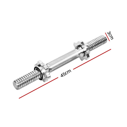 Everfit 45cm Dumbbell Bar Gym Home Exercise 150kg Capacity.