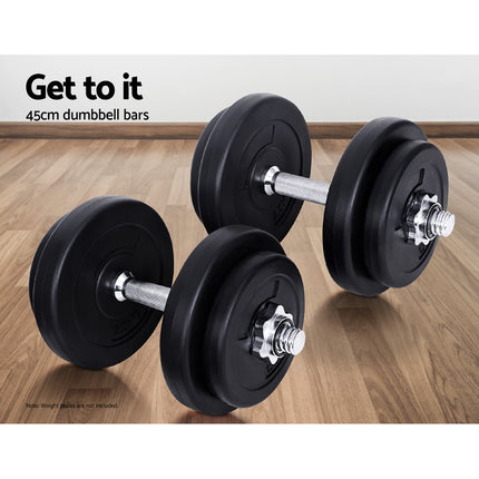 Everfit 45cm Dumbbell Bar Gym Home Exercise 150kg Capacity.