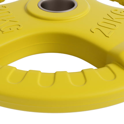 Everfit Weight Plates Olympic 20kg Dumbbell Barbell Plate Weight Lifting Home Gym Yellow.
