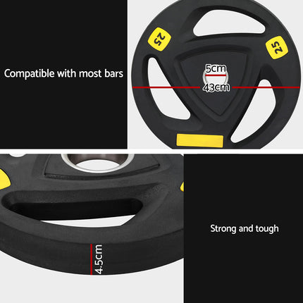 Everfit Weight Plates Olympic 5kg Dumbbells Barbells Plate Weight Lifting Home.