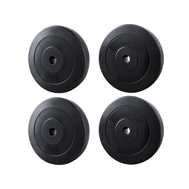 Everfit 30kg Barbell Weight Plates Standard Home Gym Press Fitness Exercise.