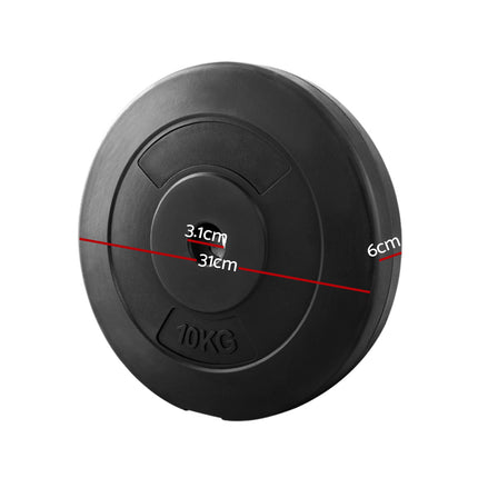 Everfit Weight Plates Standard 2X 10kg Barbell Plate Weight Lifting.