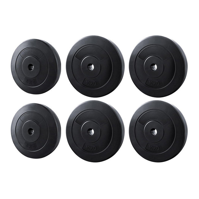 Everfit 50kg Barbell Weight Plates Standard Home Gym Press Fitness Exercise.