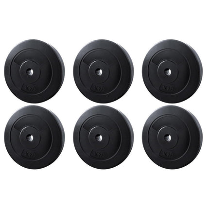 Everfit 60kg Barbell Weight Plates Standard Home Gym Press Fitness Exercise.