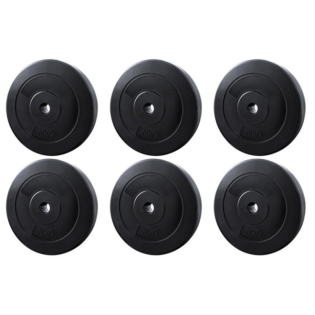 Everfit 60kg Barbell Weight Plates Standard Home Gym Press Fitness Exercise.