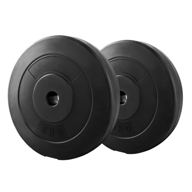 Everfit Weight Plates Standard 2X 5kg Barbell Plate Weight Lifting.