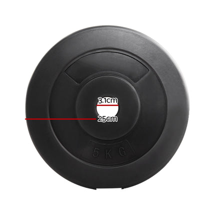Everfit Weight Plates Standard 2X 5kg Barbell Plate Weight Lifting.