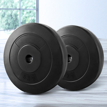 Everfit Weight Plates Standard 2X 5kg Barbell Plate Weight Lifting.