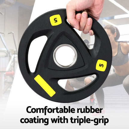 Everfit Barbells Set 16kg 120cm Dumbbells Barbells Plate Weight Lifting Home Gym.