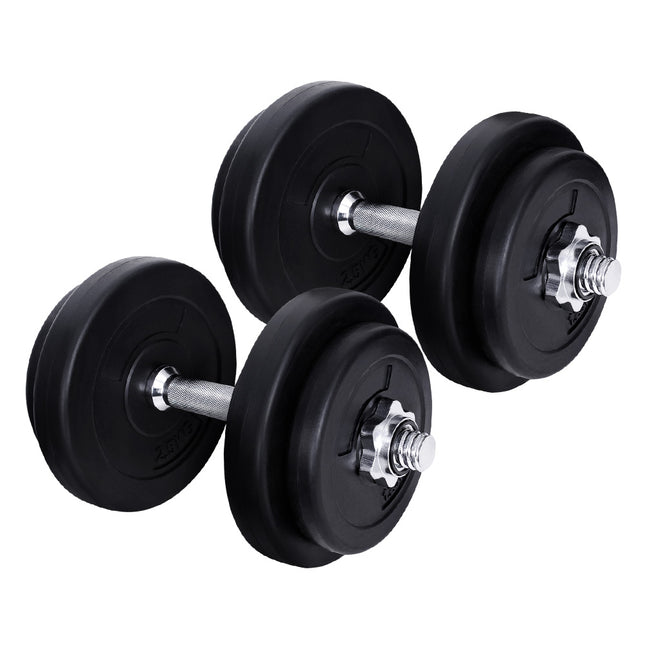 Everfit 20kg Dumbbell Set Weight Plates Dumbbells Lifting Bench.