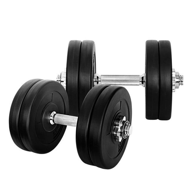 Everfit 25kg Dumbbell Set Weight Plates Dumbbells Lifting Bench.