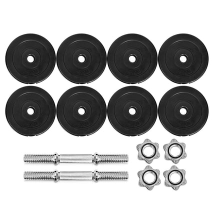 Everfit 25kg Dumbbell Set Weight Plates Dumbbells Lifting Bench.