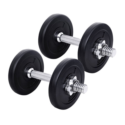 Everfit 10kg Dumbbell Set Weight Plates Dumbbells Lifting Bench.