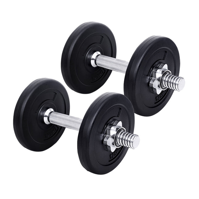 Everfit 10kg Dumbbell Set Weight Plates Dumbbells Lifting Bench.