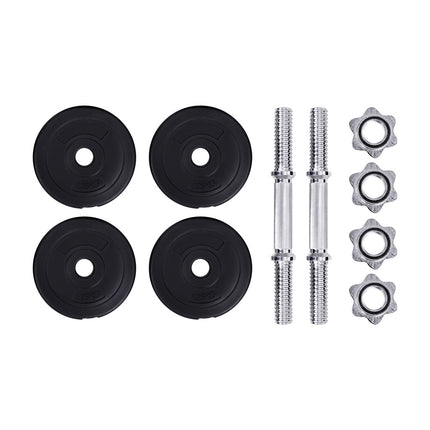 Everfit 10kg Dumbbell Set Weight Plates Dumbbells Lifting Bench.