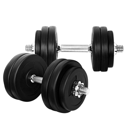 Everfit 30kg Dumbbell Set Weight Plates Dumbbells Lifting Bench.