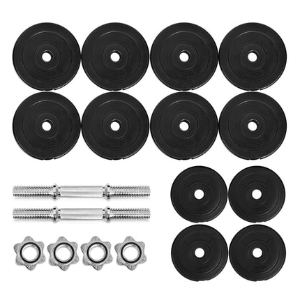 Everfit 30kg Dumbbell Set Weight Plates Dumbbells Lifting Bench.
