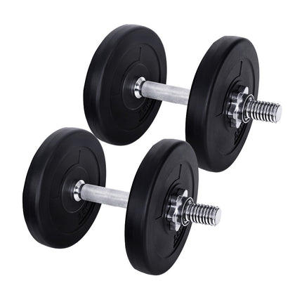 Everfit 15kg Dumbbell Set Weight Plates Dumbbells Lifting Bench.